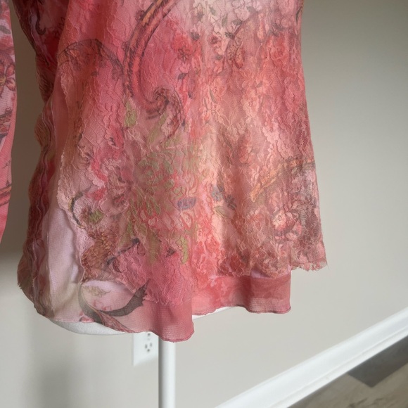 Fairycore Pink and Cream Paisley Blouse - Picture 4 of 5